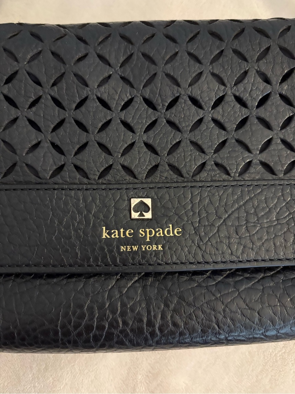 kate spade Black Laser-Cut Leather Crossbody Bag - Picture 2 of 5